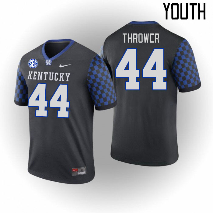 Youth #44 Martez Thrower Kentucky Wildcats College Football Jerseys Stitched Sale-Black